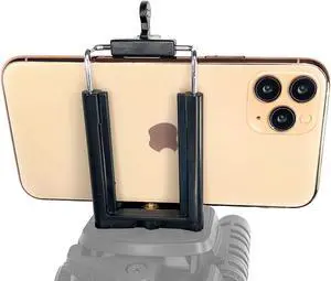 Good Product Outlet Cell Phone Tripod Mount Adapter, Compatible with iPhone Holder, Smartphone Camera Stand Universal Clamp Attachment Clip (Black)