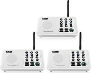 Intercoms Wireless for Home 5280 Feet Range 10 Channel 3 Code, Wireless Intercom System for Home House Business Office, Room to Room Intercom, Home Communication System (3 Packs, White)