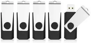 128GB Flash Drive 5 Pack USB 2.0 Thumb Drive USB Drive Memory Stick, Black