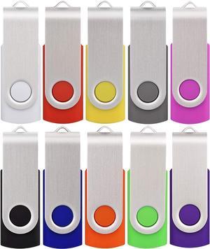 8GB USB Flash Drives 5 Pack 8GB Thumb Drives Memory Stick Jump Drive with  LED Light for Storage and Backup (5 Colors: Black Blue Green Red Silver)