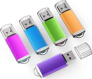 5 Pack 64GB Flash Drive 64 GB USB Flash Drives USB 2.0 Thumb Drive Gig Zip Drive Stick 64G Flash Memory Stick Jump Drives for PC Laptop Multicolored