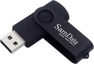 USB Flash Drive 8GB 1 Pack USB 2.0 Thumb Drive Swivel Memory Stick Data Storage Jump Drive Zip Drive Drive with Led Indicator (Black 8GB-1Pack)