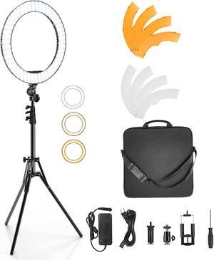 Ring Light with Stand and Phone Holder, IVISII 18 inch Ring Light55W 5500K LED Ring Light for Live Stream/Makeup/YouTube Video, Dimmable LED Beauty Selfie Ring Light for TikTok Photography