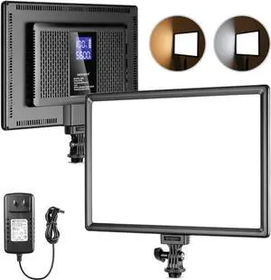 Neewer Ultra-Thin LED Soft Light Panel with LCD Display, Built-in Lithium Batteries, Dimmable Bi-Color 3200-5600K CRI95+ On Camera Video Light for Photography YouTube TikTok Live Stream Zoom Meeting