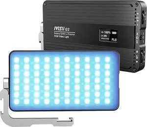 IVISII G2 RGB Portable On Camera Light, Built-in 4300mAh Lithium Battery Video Conference Lighting, 2600-10000K 12W Full Color LED Light Panel for Photography, Studio, Wedding Shooting