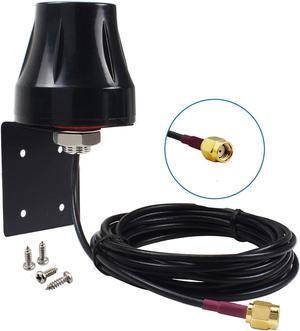 Waterproof Dual Band WiFi 2.4GHz 5GHz 5.8GHz Mini Omni-Directional 5dBi Wall Mount Outdoor RP-SMA Male Antenna for WiFi Router Hotspot Wireless Network Card Security IP Camera