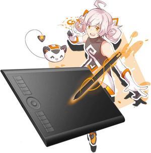 Drawing Tablet GAOMON M10K 10x6.25 Inches Large Graphics Tablet with 8192 Levels Battery-Free Stylus, 10 Customizable Hot Keys for Digital Art, Design, Photo-Editing, Work with Mac, Windows PC