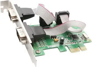 IO Crest 2 Port Serial PCI-e 1.0 x 1 with Full and Low Profile Brackets SI-PEX15037