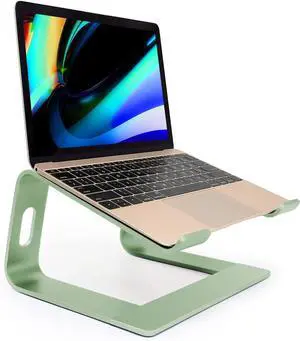 Ergonomic Aluminum Laptop Mount - Adjustable Computer Stand for MacBook Pro/Air HP    - Fits 10-17.3 Laptops ( Green)