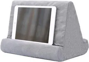 New Compressible Tablet Stand Pillow Holder Multi Angle Soft Cushion Pillow Stand for iPad Tablet Book and E-Reader (Little Gray)