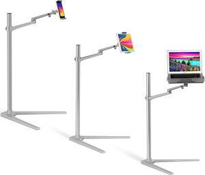 3 in 1 360 Degree Rotating Height Adjustable Laptop Tablet Stand for Bed,Floor,Compatible with Ipad Ipad Mini,MacBook Pro/Air,MS Surface Pro,MS Surface Book Stand