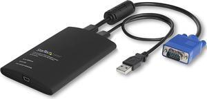 USB Crash Cart Adapter - File Transfer & Video - Portable Server Room Laptop to KVM Console Crash Cart (NOTECONS02), Black
