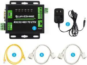 Waveshare Industrial RS232/RS485 to Ethernet Converter with Dual Serial Ports High-Speed Low-Power High-Stability Upgradable Easy to Communicate Between RS485 and RJ45 Port Ethernet Waveshare Industrial RS232/RS485 to Ethernet Converter with Dual Serial Ports High-Speed Low-Power High-Stability Upgradable Easy to Communicate Between RS485 and RJ45 Port Ethernet