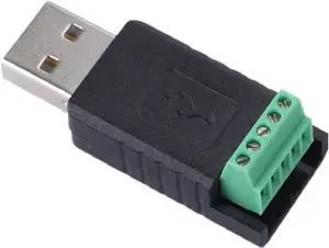 USB to RS485 Converter Adapter 3.3V 5V FTDI CHIP with Screw Terminals and Windows MacOS Linux Support (Black)