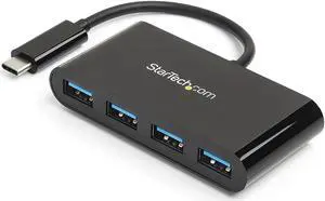 South City Mall.com 4-Port USB-C Hub - Portable USB-C to 4X USB-A Hub - Bus-Powered USB 3.1 Gen 1 Type-C Hub - USB 3.0 Port Expander (HB30C4AB)