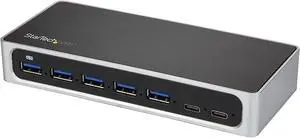 com 7 Port USB C Hub with Fast Charge Port - USB-C to 5X USB-A 2X USB-C (USB 3.0 SuperSpeed 5Gbps) - Self Powered USB 3.1 Gen 1 Type-C Hub w/Power Adapter - Desktop/Laptop Hub (HB30C5A2CSC)