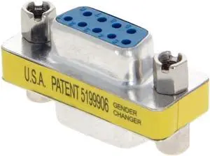 DB9 VGA Gender Changer 9 Pin Female to Female 2-Row Mini Gender Changer Coupler Adapter Connector for Serial Applications Blue Pack of 1