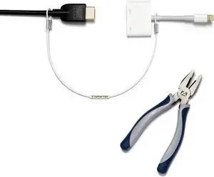 Patented Pre-Assembled Adapter Ties - Anti-Theft Cable Locks for Tools, Dongles, Tethers, Computer adapters. Steel Cable, Security Lock, Easy Installation with Free Crimping Tool