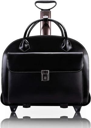 McKlein Glen Ellyn 15.6" Leather Detachable-Wheeled Women'S Case, Briefcase, 46 cm, Black