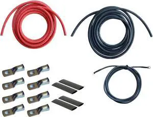 6 Gauge AWG (20 Feet Black + 20 Feet Red) Power Inverter Battery Cable Wire Kit for DC to AC Inverters RV, Car, Solar, Marine, Off-Grid