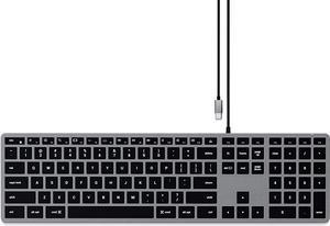 Satechi Slim W3 Wired Backlit Keyboard with Numeric Keypad  Illuminated Keys & USB-C Connection  for M2/ M1 MacBook Pro/Air, M2/ M1 iPad Pro/Air, M2 Mac Mini, iMac M1