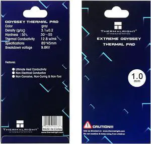 Thermal Pad 1.0mm 12.8 W/mK [85x45x1.0mm] Thermalright Non Conductive Heat Resistance High Temperature Resistance Silicone Thermal Pad for CPU/GPU/SSD/PC/Laptop Heatsink