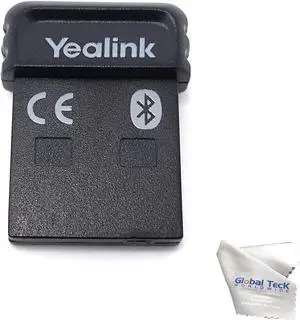 Yealink BT41 Bluetooth Adapter USB Dongle Accessory for Headphones, Headsets, Earbuds - Yealink telephones T42S, T42U, T43U, T46S, T46U, T48S, T48U, T53, T27G, T29G, T46G, T48G, T41S Global Teck Cloth