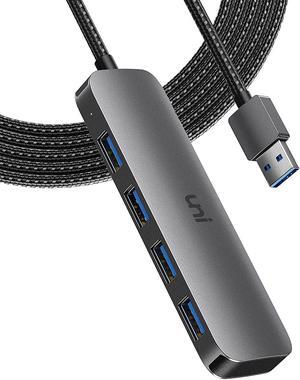 USB Hub 4-Port, uni USB 3.0 Data Hub Adapter with 4 ft Extended Cable, [Aluminum Casing] Ultra Slim USB Splitter for Laptop, PC, MacBook Air, Mac Pro/Mini, iMac, Surface Pro, and More