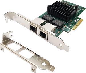 Dual Port RJ-45 10/100/1000Mbps PCI-Express x 4 Gigabit Ethernet Server Adapter Dual Port Network Interface Controller Card for I350AM2 Chipset, Compare to Intel I350-T2