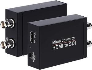 HDMI to SDI, HDMI to SDI Converter Two SDI Output Audio Embedder Support HDMI 1.3, 3G/ HD-SDI Auto Format Detection Extender for Camera CCTV (Black)