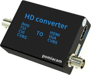 BNC to HDMI Video Signal Converter 4-in-1 Composite CVBS AHD TVI CVI Adapter Supporting VGA for Camera/DVR/CCTV Security System