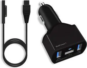 CCS 110W Surface Laptop Car Charger Compatible with  Surface Book Laptop 4 3 2 1 Surface Pro 8 X 7 6 5 4 3 Go Tablet car Charger Vehicle DC 12v-24v auto Adapter