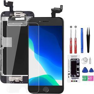 for iPhone 6S Screen Replacement Black,Drscreen LCD Touch Digitizer Complete Display for A1633, A1688, A1700,with Home Button Proximity Sensor Ear Speaker Front Camera Screen Protector and Repair Tool