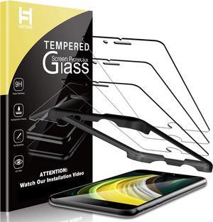 HATOSHI 3 Pack Screen Protector Designed for iPhone SE 2022 (3rd Gen), iPhone SE 2020 (2nd Gen), iPhone 8/7/6, 4.7-inch 9H HD Tempered Glass Film, Easy Installation Alignment Tray Case Friendly