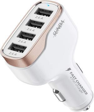 6 Multi Ports USB C Car Charger, 123W Fast Car Charger Adapter, PD 45W Compatible with iPhone15/Galaxy/ S23, Type C Cigarette Lighter USB Charger with 5.7FT Cable for Rear Seat Charging(Black)