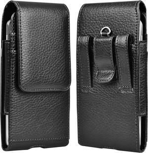 Takfox Phone Holster for Samsung Galaxy S24 Ultra S23 Plus S22 S21 FE S10 A04s A03s A15 A14 A13 A12 A42 A32 A54 A23 5G,Note 20/10 J7 Leather Cell Phone Pouch Belt Holder Carrying Case,Black