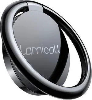 Phone Ring Holder Finger Grip Stand - Cell Phone Kickstand 360 Rotation Polished Metal Grip for Magnetic Car Mount Compatible with iPhone 16/15/14/13/12/11 Pro Max Smartphone Accessories