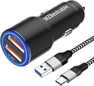 Car Charger Fast Charging for Moto G Stylus 5G 2021 2020/Power 2021 2022 2023,G100/G Pure/G Play/G Fast/G7 Play Power,Edge 2021 2020/Z4 Z3,One 5G Ace,30W Adapter Quick Charge 3.0+6FT USB Cable