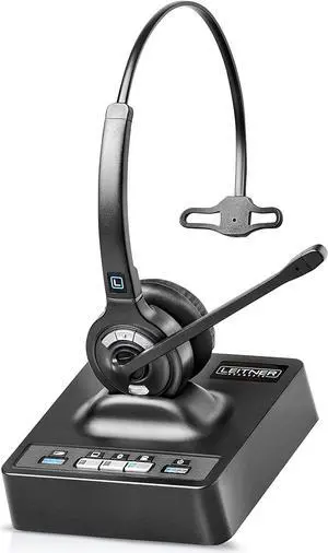 Leitner LH370  Wireless Office Headset with Mic  Wireless DECT Headset for Cell Phone, Computer and Office Phones  Single-Ear Premium Lite