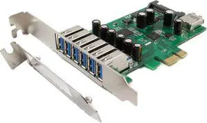 PEX-UB127 7-Port USB 3.0 6X External + 1x Internal PCI Express (PCIe) Low Profile Host Adapter Card - Renesas NEC UPD720201 chipset