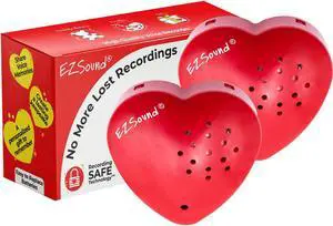 Voice Recorder for Stuffed Animal | 2 Pack - 30 Seconds Push Button Sound Recorder | Create Heartbeat Bear for Newborn | Personal Voice Message Recordable Sound Module for Toys (Red)