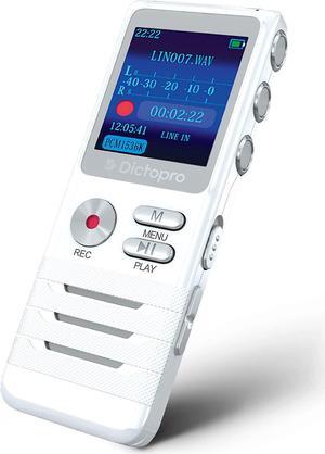 Dictopro Digital Voice Activated Recorder Easy HD Recording of Lectures and Meetings with Double Microphone, Noise Reduction Audio, Sound, Portable Mini Tape Dictaphone, MP3, USB, 8GB