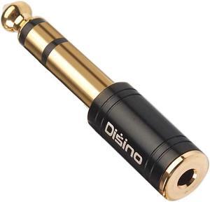 1/4 to 3.5mm Stereo Headphones Adapter New Upgrade Gold-Plated Pure Copper Mini Jack 1/8 Female to 1/4 Male Jack Plug Stereo Adapter for Headphone Amp Adapte Black - 1 Pack