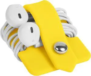 Portable Electronic Device Cover Cord Organizer for Earphones, Yellow Portable Electronic Device Cover Cord Organizer for Earphones, Yellow