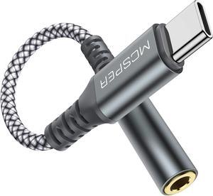 USB Type C to 3.5mm Female Adapter USB C to Aux Audio Dongle Cable Cord Headphone Jack Compatible with Pixel 4 3 XL Samsung Galaxy S23 S22 S21 S20 Ultra Note 20 10 S10 Plus iPad Pro Mate 30 Pro(Grey)