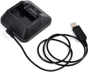 Two Way Radio USB Plug Charger Walkie Talkie Desktop Battery Charger for Baofeng UV-5R UV-5RA UV-5RB UV-5RC UV-5RD UV-5RE UV-5Replus TYT TH-F8 Ham Radio