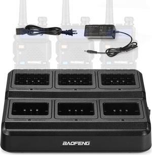 BAOFENG UV-5R Six Way Charger Multi Unit Charger Station for BF-F8HP UV-5R+ UV-5RE UV-5RTP UV-5X3 Walkie Talkie and Battery, 1Pack