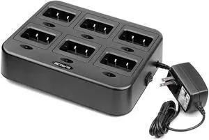 Retevis RT27 RT27V Walkie Talkies Charging Base,Six-Way Two Way Radio Charger Station,Multi Unit Rapid Gang Charger (Not for RT22) Compatible with Retevis RT27 RT27V 2 Way Radios (1 Pack)