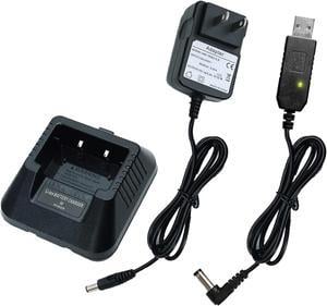 UV-5R BF-F8H Charger More USB Cable Charger with Indicator Light for Two Way Radio UV-5R Series DM-5R by Tenway