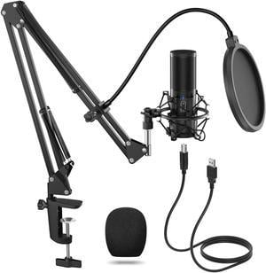 XLR Microphone Condenser Mic for Computer Gaming, Podcast Tripod Stand Kit  for Streaming, Recording, Vocals, Voice, Cardioids Studio Microphone 5 Core  RM 7 BLU 